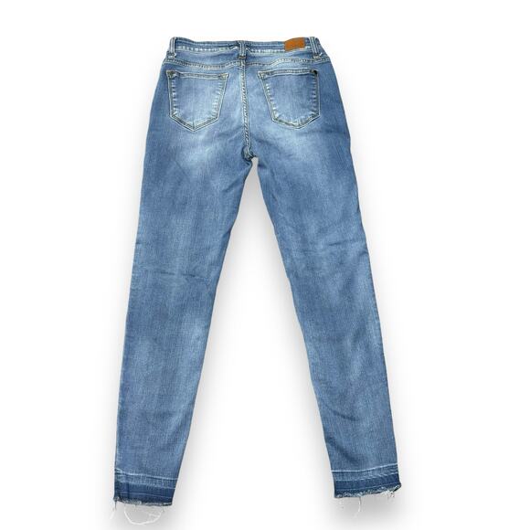 Judy Blue Ripped Skinny Fit Jeans Size 9/29 Let Down Hem Look Comfort Stretch - Picture 3 of 8